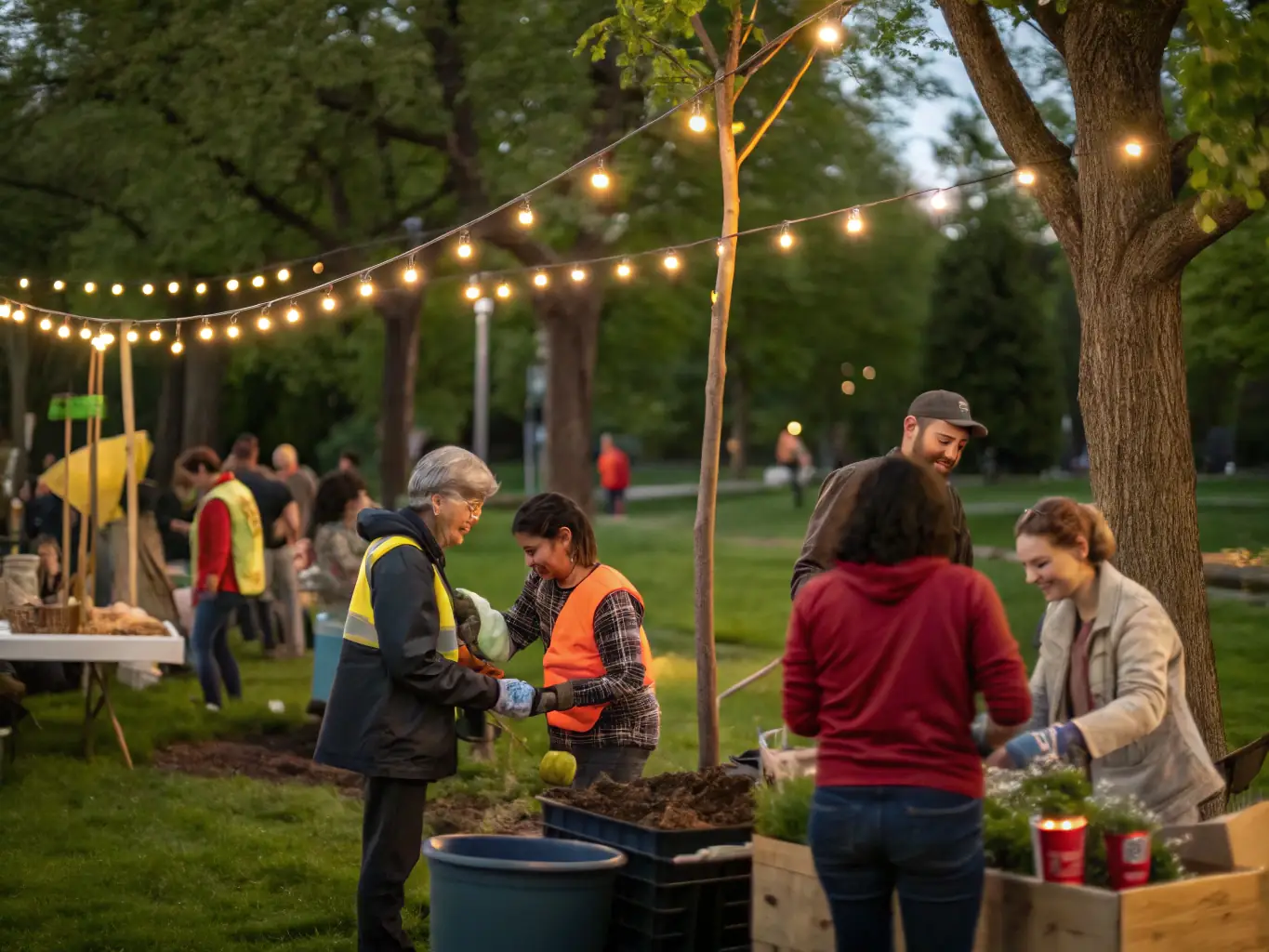 A vibrant scene from the annual Night Sky Festival, featuring live demonstrations, telescope viewing, and environmental activities organized by ASTRO VERDON. The image should capture the excitement and community spirit of the event.